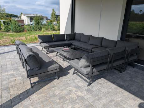 Grafitowy narożnik modułowy z leżakiem 255x195 cm Soletto XL - Antracite