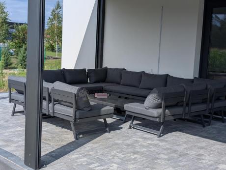 Grafitowy narożnik modułowy z leżakiem 255x195 cm Soletto XL - Antracite