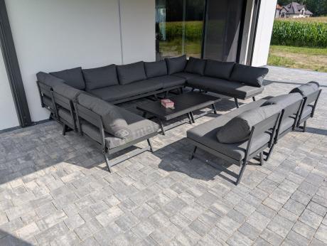 Grafitowy narożnik modułowy z leżakiem 255x195 cm Soletto XL - Antracite