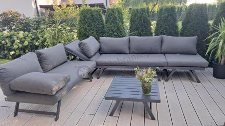 Grafitowy narożnik modułowy z leżakiem 255x195 cm Soletto XL - Antracite