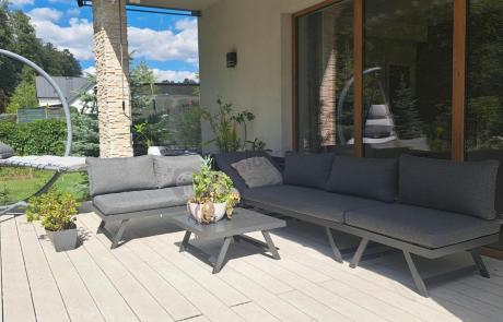 Grafitowy narożnik modułowy z leżakiem 255x195 cm Soletto XL - Antracite