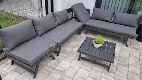 Grafitowy narożnik modułowy z leżakiem 255x195 cm Soletto XL - Antracite