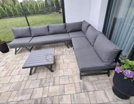 Grafitowy narożnik modułowy z leżakiem 255x195 cm Soletto XL - Antracite