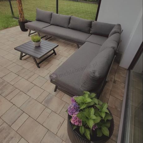 Grafitowy narożnik modułowy z leżakiem 255x195 cm Soletto XL - Antracite