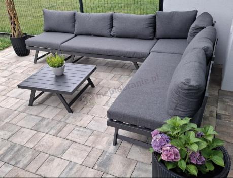 Grafitowy narożnik modułowy z leżakiem 255x195 cm Soletto XL - Antracite