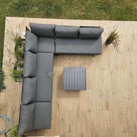Grafitowy narożnik modułowy z leżakiem 255x195 cm Soletto XL - Antracite