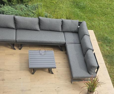 Grafitowy narożnik modułowy z leżakiem 255x195 cm Soletto XL - Antracite