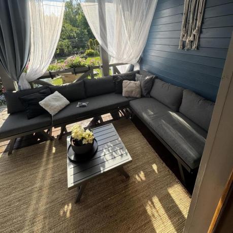 Grafitowy narożnik modułowy z leżakiem 255x195 cm Soletto XL - Antracite