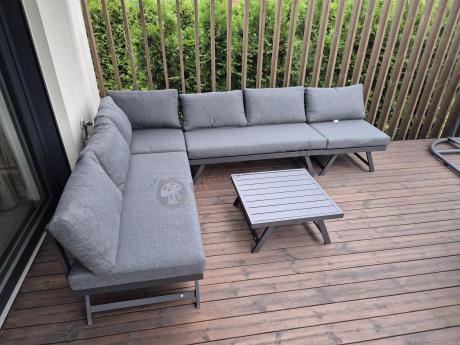Grafitowy narożnik modułowy z leżakiem 255x195 cm Soletto XL - Antracite
