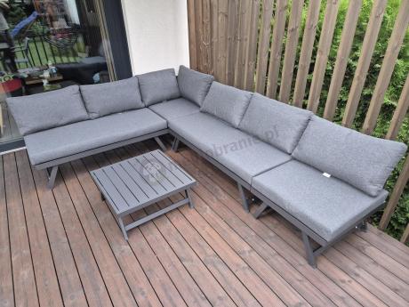 Grafitowy narożnik modułowy z leżakiem 255x195 cm Soletto XL - Antracite