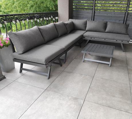 Grafitowy narożnik modułowy z leżakiem 255x195 cm Soletto XL - Antracite