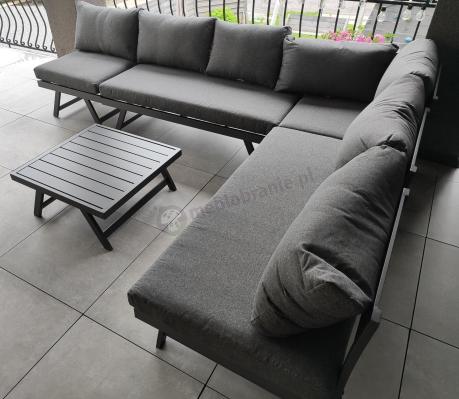 Grafitowy narożnik modułowy z leżakiem 255x195 cm Soletto XL - Antracite