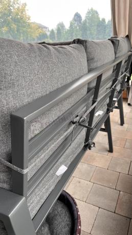 Grafitowy narożnik na taras z fotelem - metalowy stelaże - Sodor Corner XL - Dark Grey