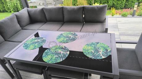 Grafitowy narożnik na taras z fotelem - metalowy stelaże - Sodor Corner XL - Dark Grey