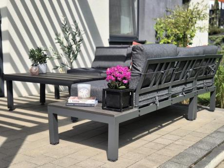 Grafitowy narożnik ogrodowy - Aluminium - Calamba Corner