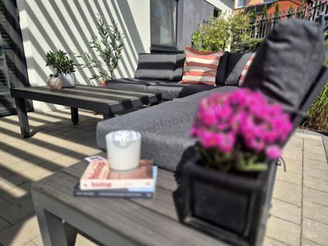 Grafitowy narożnik ogrodowy - Aluminium - Calamba Corner