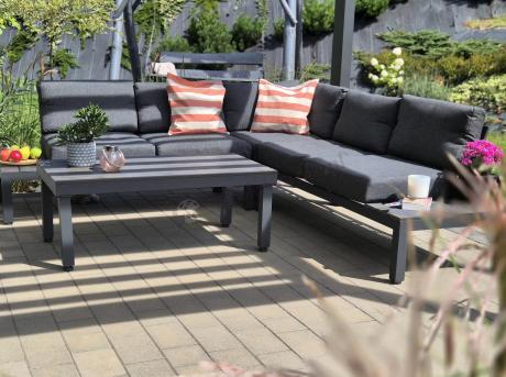 Grafitowy narożnik ogrodowy - Aluminium - Calamba Corner