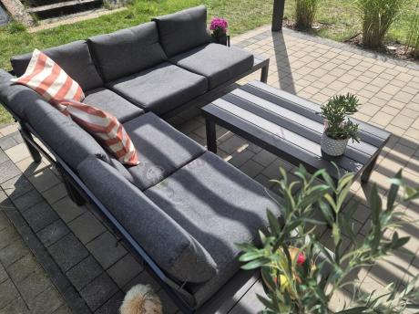 Grafitowy narożnik ogrodowy - Aluminium - Calamba Corner