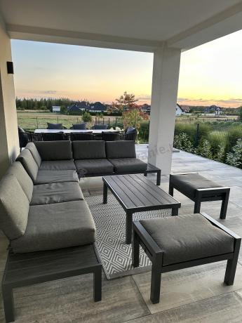 Grafitowy narożnik ogrodowy 283x222cm Calamba Corner XL - Antracite