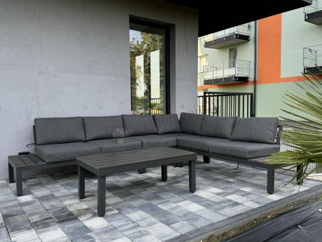 Grafitowy narożnik ogrodowy 283x222cm Calamba Corner XL - Antracite