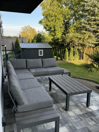 Grafitowy narożnik ogrodowy 283x222cm Calamba Corner XL - Antracite