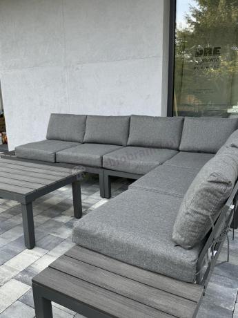 Grafitowy narożnik ogrodowy 283x222cm Calamba Corner XL - Antracite