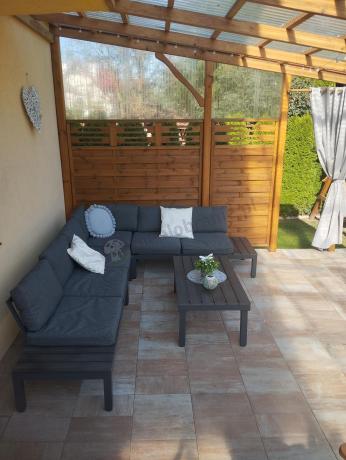 Grafitowy narożnik ogrodowy 283x222cm Calamba Corner XL - Antracite