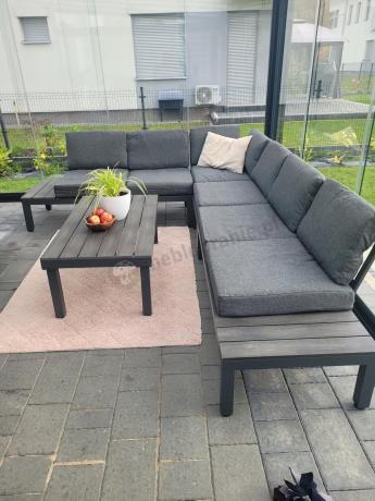 Grafitowy narożnik ogrodowy 283x222cm Calamba Corner XL - Antracite