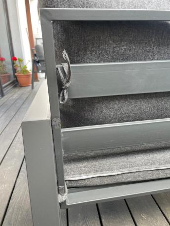 Grafitowy narożnik ogrodowy modułowy ze stołem obiadowym i fotelem Sodor Corner XXL - Dark Grey