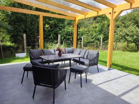 Grafitowy narożnik ogrodowy Rope Style Kostto Corner