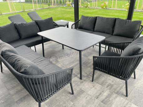 Grafitowy narożnik ogrodowy Rope Style Kostto Corner