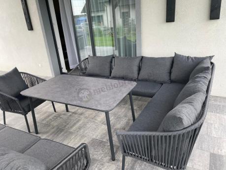 Grafitowy narożnik ogrodowy Rope Style Kostto Corner