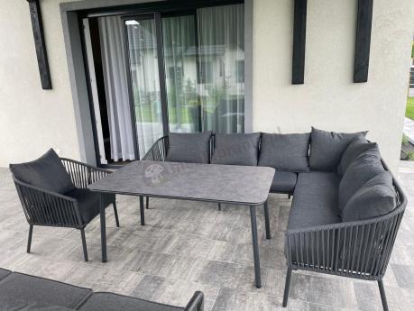 Grafitowy narożnik ogrodowy Rope Style Kostto Corner