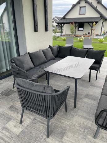 Grafitowy narożnik ogrodowy Rope Style Kostto Corner