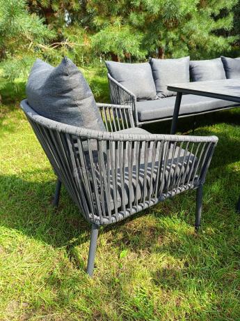 Grafitowy narożnik ogrodowy Rope Style Kostto Corner