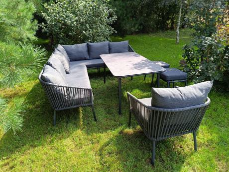 Grafitowy narożnik ogrodowy Rope Style Kostto Corner