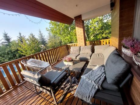 Grafitowy narożnik ogrodowy z fotelem i stolikiem 110cm Panaon Corner 220x220 - DG