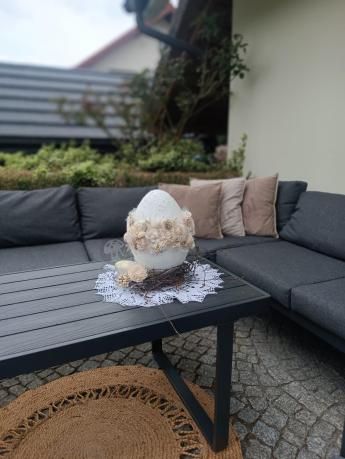 Grafitowy narożnik ogrodowy z fotelem i stolikiem 110cm Panaon Corner 220x220 - DG