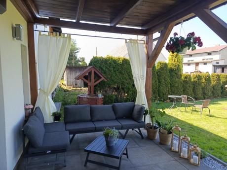 Grafitowy narożnik z leżakiem na mały taras Soletto 176x176cm