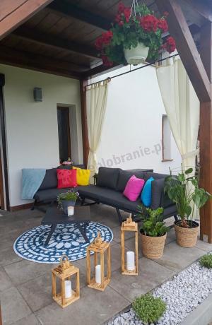 Grafitowy narożnik z leżakiem na mały taras Soletto 176x176cm