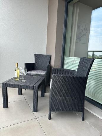 Grafitowy zestaw balkonowy