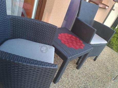 Grafitowy zestaw balkonowy