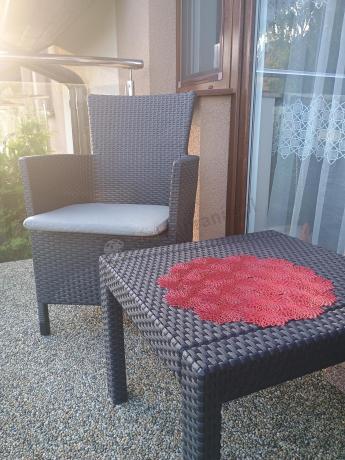 Grafitowy zestaw balkonowy