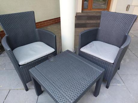 Grafitowy zestaw balkonowy