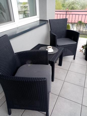 Grafitowy zestaw balkonowy