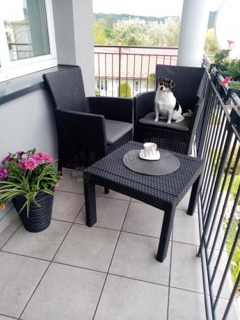 Grafitowy zestaw balkonowy