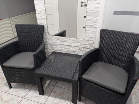 Grafitowy zestaw balkonowy