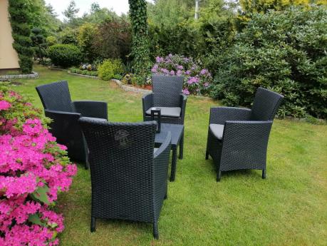 Grafitowy zestaw balkonowy