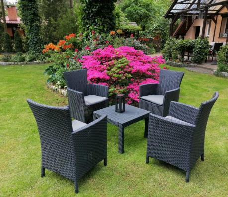 Grafitowy zestaw balkonowy