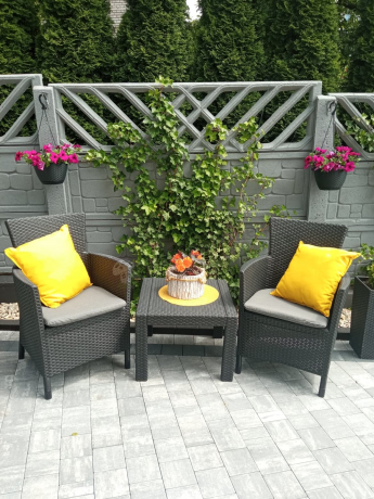 Grafitowy zestaw balkonowy